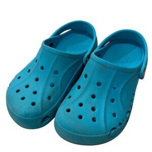 Blue Crocs Classic Clogs J3 Slip-On Sandals With Adjustable Heel Strap For Kids